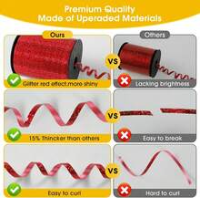 Red Curling Ribbon - 500 Yard Shiny Metallic Curling Ribbon For Gift Wrapping, Balloons, Christmas, Valentine's Day, Birthday,23939379 - Red - View 2