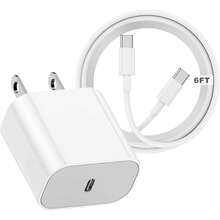 FCV 兼容 17/16/15 的快速充电 Type-C 充电器，USB-C 充电器模块，兼容 17/16/15/Air/Pro Max 的充电器，配备 6 英尺（约 1.8 米）线缆，兼容 17/17 Plus/17 Pro Max/16/16 Plus/16 Pro Max/15 Pro Max/兼容 Pro 系列 - 美規A型插(110-127V) - 查看 12