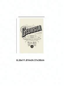 1 pieza Póster de mapa y viaje de Georgia sin marco, impresión artística vintage del estado del melocotón con estética sureña, decoración de pared con tema de Georgia para dormitorio, dormitorio, sala de estar, regalo de estilo sureño, decoración de habitación Funkyposters