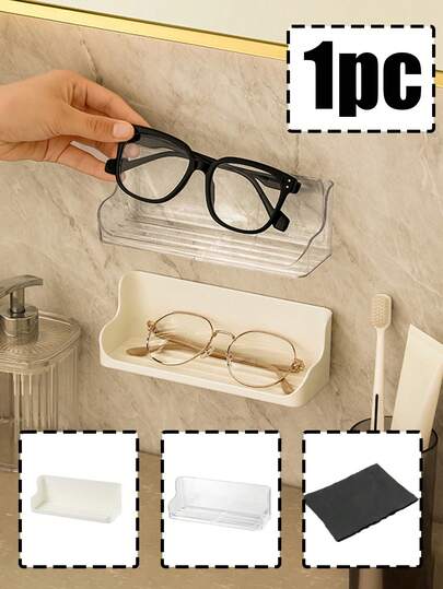 1 Giá để mắt, Giá trưng bày kính râm gắn tường không đục lỗ và chịu áp lực gắn trên giường ngủ, Giá để đồ trang sức và đồ lặt vặt, Thích hợp cho bàn trang điểm phòng ngủ, Bàn trang điểm, Giá để kính không khoan lỗ, Giá để kính râm gắn tường phòng tắm
