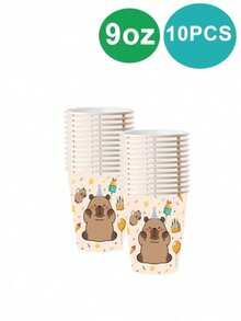 Decoración de fiesta de cumpleaños de Capibara - Cubiertos de fiesta de dibujos animados lindos de Capibara, fiesta de cumpleaños, jubilación, mudanza, fiesta de compromiso para hombre/mujer, Día de San Valentín, Ramadán