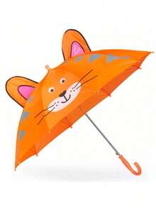 ELE-GATE Paraguas Kawaii con Figura de Tigre con Orejas Desplegables - Multicolor - Ver 2