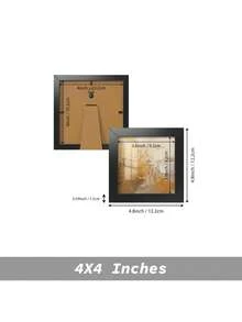 方形壁挂式相框，尺寸可选4x4英寸/5x5英寸/6x6英寸/8x8英寸/12x12英寸，适用于家居装饰和照片墙，7种颜色可选，包括黑色、白色、木纹色和金色，适合星月主题 - 多色 - 查看 11