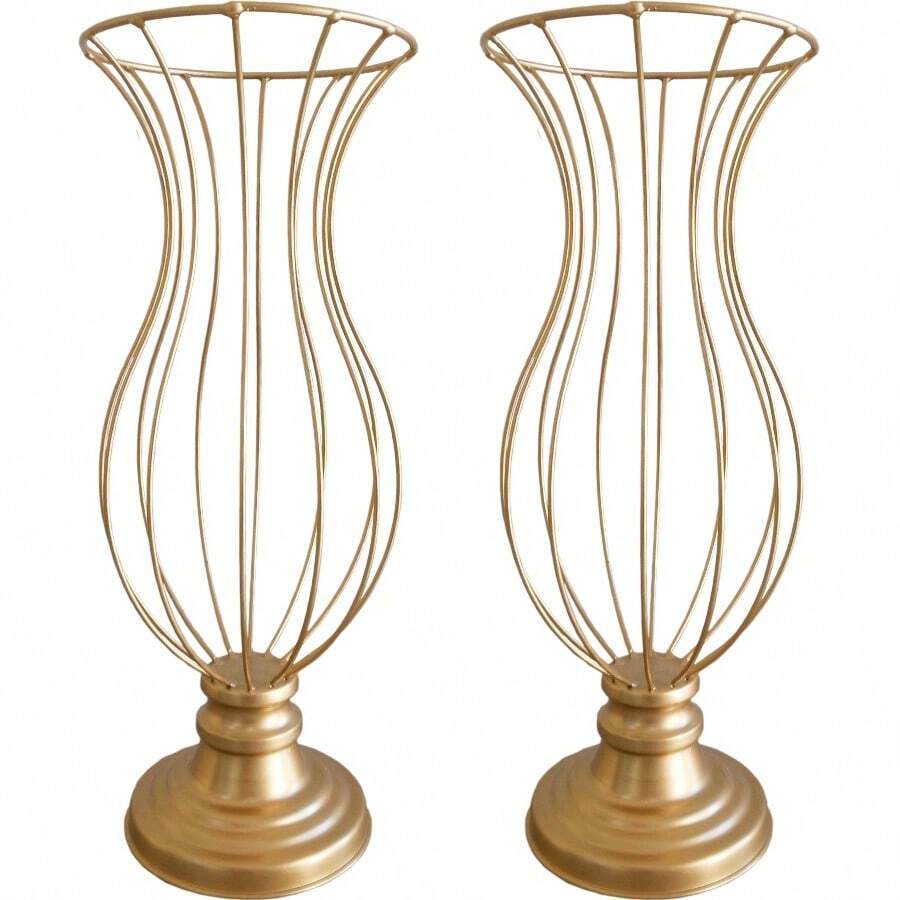 Vases Frame 45cm Jars For Stones Luxury Decoration Wedding Party Kit - 金色 - 查看 1