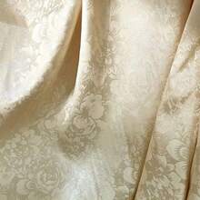 1 pieza de tela de satén jacquard de peonía de alta calidad, tela de color liso de seda sintética, suave y decorativa, adecuada para manualidades y bricolaje