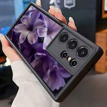 1 carcasă de telefon rezistentă la șocuri cu design la modă, cu model de crin violet, husă de protecție groasă și antiderapantă, compatibilă cu , Honor, Redmi, Galaxy,