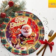 Platos Desechables Premium'' (19.2cm) Navidad – Paquete de 24 Piezas, Arbolito, Resistentes a Líquidos, Ecológicos y de Alta Calidad Para Toda Ocasión ARTEDISEÑO FIESTAS - Santa Trineo 2 - Ver 5