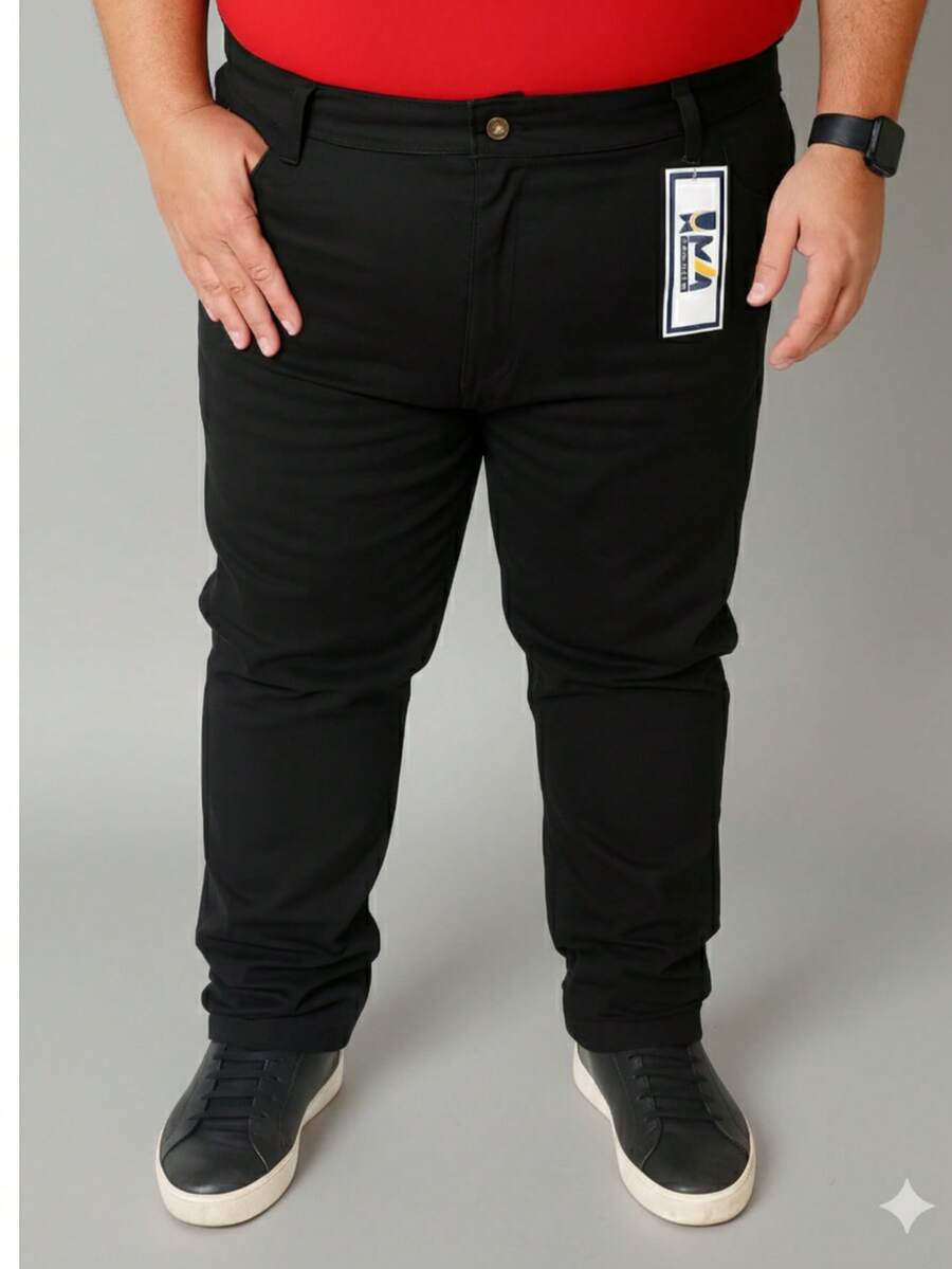 Men's Plus Size Jeans With Elastane, Traditional, Cheap, Comfortable, Large Size - 黑色 - 查看 1