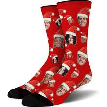 1PC Personalized Face Socks With A Funny Twist – Custom Novelty Gifts For Men, Women, Dog Lovers And Cat Lovers On Valentine's Day & Christmas - Black - View 2
