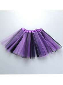 1 pièce Jupe en tulle à couches colorées violet et noir, jupon bouffant, jupe à cerceaux, convient pour les festivals, les fêtes, les accessoires de la Saint-Valentin - A - Voir 13