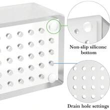 Linkidea Acrylic Toothbrush Holder With Drainage Hole, Bathroom Drawer Organizer With Drying Diatomite Stone, Compatible With Toothbrush - 透明的 - 查看 4