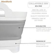 Collapsible Wash Basin 9L Foldable Dish Tub With Drain Plug Portable Collapsible Dish Basin Camping Sink For Washing Dishes Laundry And Kitchen Use Gray - Xám - Xem 5
