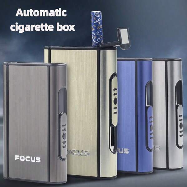 1 paquete de 10 piezas Estuche de cigarrillos automático y emergente, caja de cigarrillos portátil creativa y personalizada para hombres y mujeres