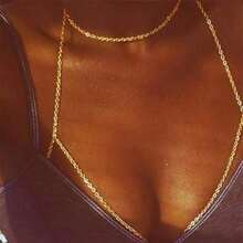 Gold Body Chain Bikini Chest Chains Bra Body Accessories Women - Gold - View 4