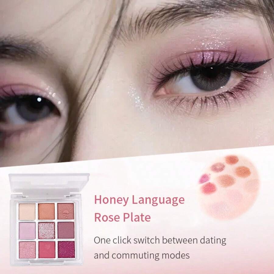 CHEERFLOR CFR546 6.3g Eyeshadow Palette Matte Shimmer Glitter Shine Silky Fine Texture Eye Makeup 9-Color Rich Vibrant Color High Pigment Versatile Perfect For Daily Use Party Female Women Girl Gift - Multicolor - View 1