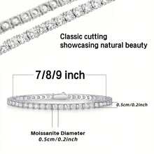 Luxury 5mm Moissanite Tennis Bracelet - Brilliant Cut, Moissanite Arrangement Design - Elegant Style, Suitable For Women, Ideal For Weddings, Birthdays, Anniversaries, New Year Gifts, Mother's Day Gifts, Christmas Gifts, Anniversaries, Holiday Accessories, Bohemian Style, High Craftsmanship, High-Quality Gemstones, Sparkling Jewelry, Bridal Jewelry, Women's Fashion - 8吋 - 查看 8