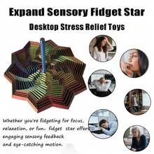 3D打印旋转星形手柄指尖玩具，减压感官桌面玩具，适用于家庭、学校和户外使用 - 彩色 - 查看 5