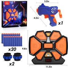 Lehoo Castle Digital Diana para Nerf, Objetivo de Tiro Electrónico con 1 Pistola de Dardos, 20 Balas Espuma, Juguetes Niños 5 6 7 8 9 años - Ferroso - Ver 6