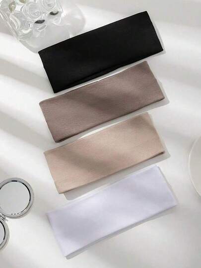 1/4 قطعة شريط رأس رياضي مرن ناعم مضاد للانزلاق للصيف، ماص للعرق، للرجال والنساء للارتداء في الخارج والسفر والاستخدام اليومي، اكسسوارات شعر، أربطة شعر للتمرين واليوغا، وشاح رأس للخريف والشتاء للملابس العطلات للمرأة