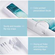 Estuche de viaje para cepillo de dientes - Patrón, soporte y cubiertas para cepillos de dientes, incluye estuche para rascador de lengua - 2 piezas - 6 - Ver 3