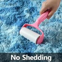 Large Shaggy Area Rug For Living Room & Bedroom – Stain-Resistant Fluffy Carpet With 1.4 In High Pile, Plush Aesthetic Throw Rug, Non-SIip Rubber Backing With 4 Anti-SIip Pads, Durable Edge Stitching – Cozy Minimalist Decor – Great Gift For New Year ! - Light Navy - 查看 4
