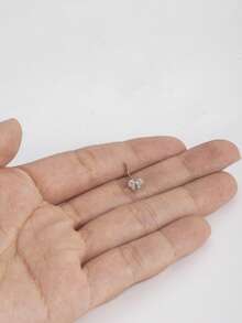 Wis 1pc Fashionable And Simple Bow And Diamond-Shaped Nose Ring Made Of Stainless Steel And Embedded With Zirconia, Suitable For Women's Everyday Wear And Body Piercings, A Gift For Friends Valentines,Mom,Mother,Mother's Day,Gift