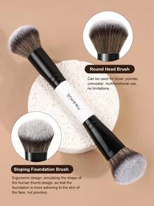 MAANGE 3/10Pcs Professional Facial Double-Ended Makeup Brush Set,With Makeup Bag,Bevel&Taper Foundation Brush Contour Brush Blush Brush Powder Brush Eyeshadow Brush Concealer Brush Highlight Brush Smudge Brush,Makeup Tools With Soft Fiber For Easy To Carrying,Set For Travel,Gift For Women&Girls
