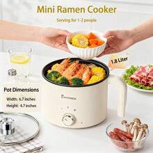 RAF 1.8L Multi-Function Electric Hot Pot, Suitable For 1-3 People, Non-Stick Coating, Frying, Boiling, Steaming Functions, Ideal For Home Kitchen, Great Gift For Valentine's Day And Christmas