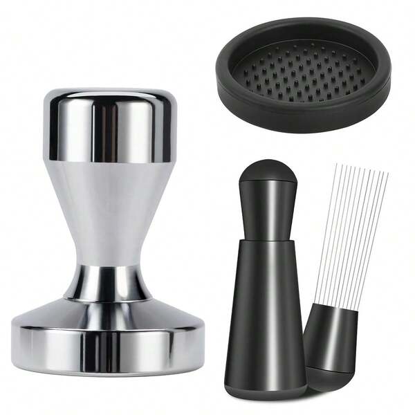 1 conjunto de tamper de café expresso de 51/58 mm, aço inoxidável 304, acessórios completos adequados para empresas, casa, amantes de café, festas "faça você mesmo", escritório para fazer café de qualidade
