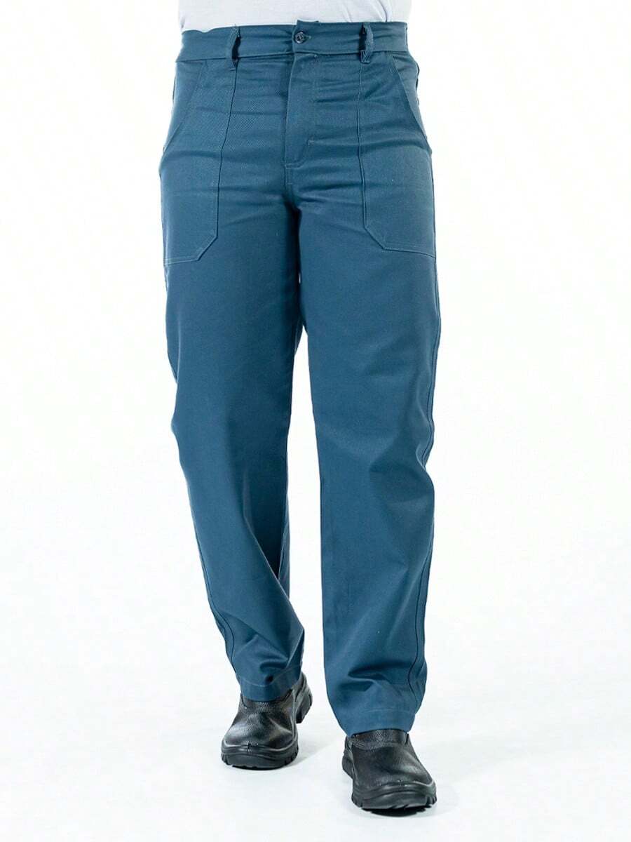 Half-Cos Heavy Denim Operational Work Pants Pockets Professional Construction Uniform - Dark Green - View 1
