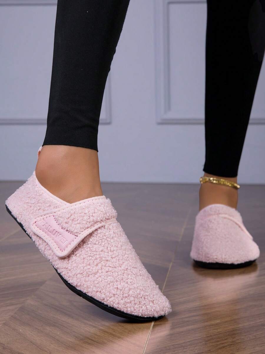 Pantuflas forradas de felpa para deportes y exteriores - Rosa - Ver 1
