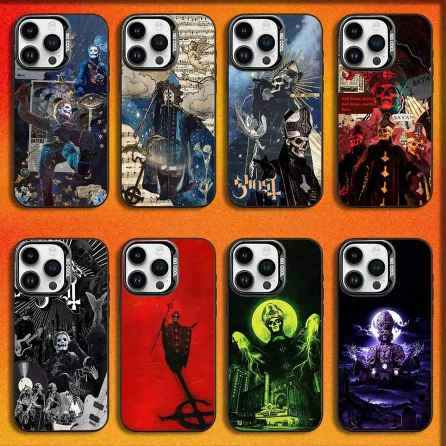 Funda de Teléfono Cool G-Ghost Band para 17,16,15,14,13,12,11,Pro,E,MAX Cubierta Mate Negra a Prueba de Golpes - z7 - Ver 1