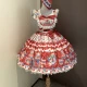 Strawberry Tata Jsk Skirt + Love Strawberry Embroidery Brooch