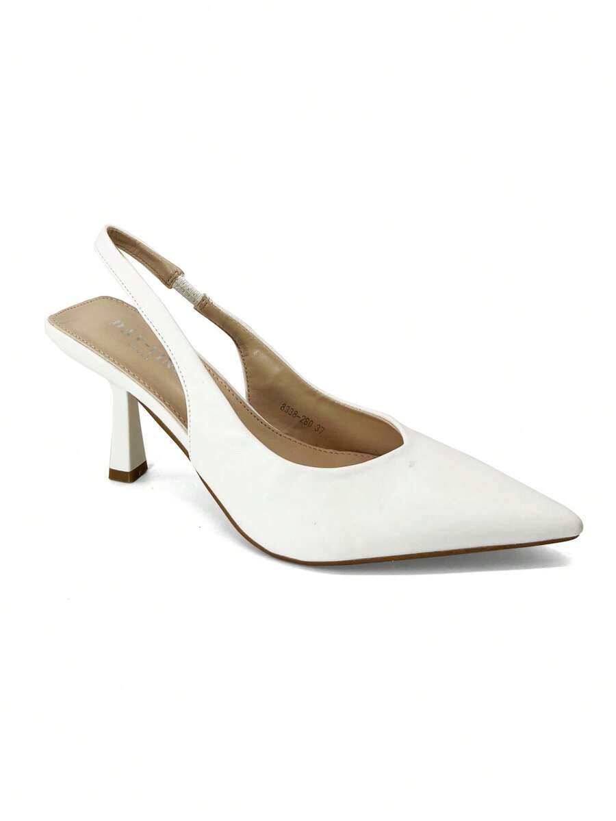 RevReaL Women's Peep Toe High Heels - Elegant And Modern - White - View 1