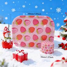 2pcs Rolling Tray Set W/Box Package, Strawberry Lovers Can't Miss It! Includes - Strawberry Grinder, Classic Size Rolling Tray |  Smoking Accessories Kit, For Besties, Friends, Girls And Any Smokers - 粉色 - 查看 9