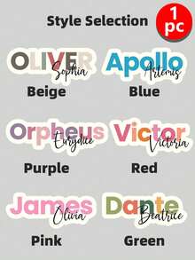 1/3/10pcs Personalized Name Label Stickers, Colorful Cartoon Font Waterproof Text Stickers For Water Bottles And Personal Items - Multicolor - View 12