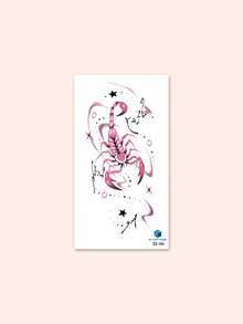 STARTTOOS Y2K Pink Scorpion Starlight Pattern Large Arm Tattoo Sticker, DIY Rave Party Holiday Gift Sexy Thigh Chest Abdomen Back Body Skin Temporary Tattoo Sticker - Multicolor - View 4