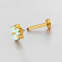 Giga 1PC ASTM F136 Titanium Flower CZ Opal Cartilage Earring 16G Threadless Helix Tragus Stud Nose Lip Flat Back Labret Piercing Women Jewelry Earring Studs Classic