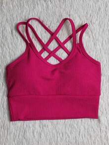 ANARRUGA Cropped Top For Gym Everyday - Rosa Fucsia - Ver 1