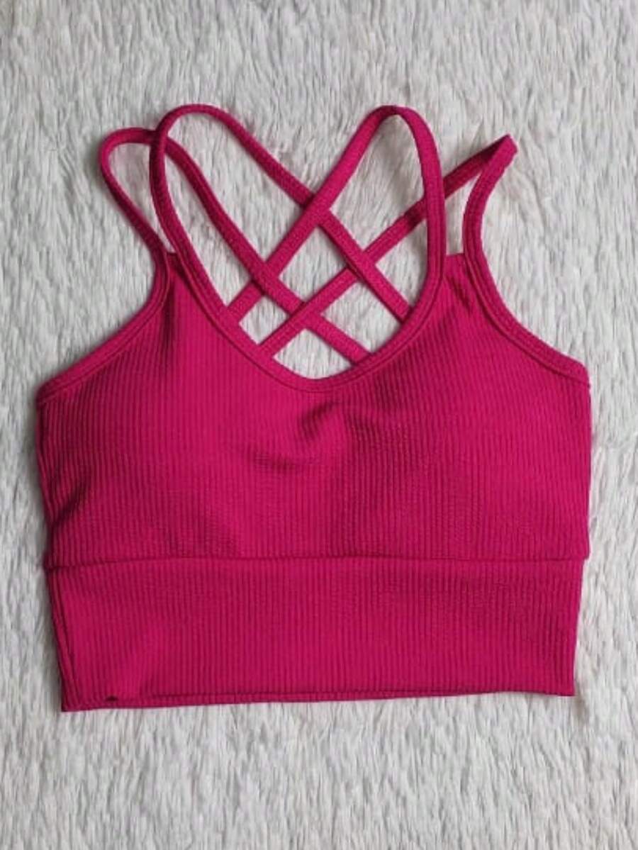 ANARRUGA Cropped Top For Gym Everyday - Rosa Fucsia - Ver 1