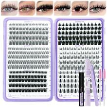 345PCS Lash Clusters Kit Fluffy Eyelash Clusters Extension Kit - 8-16mm, Includes Bond & Seal, Remover, And Applicator For Salon-Quality Results(6 Styles Lash Kit ) - 黑色 - 查看 10