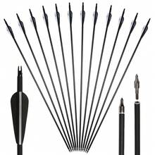 Arco recurvo desmontable de 57 pulgadas para jóvenes arqueros, arco largo de caza negro con/O set de 12 flechas para principiantes adolescentes diestros o zurdos - Peso de tiro 30 libras 40 libras - Solo 12 flechas - Ver 2