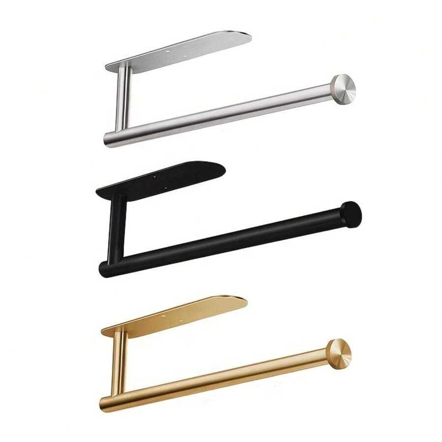 Paper Towel Holders For Kitchen, Stainless Steel Tissue Holder, Paper Towels Bulk, Wall-Mounted Toilet Paper Holder, Kitchen Punch And Paste Dual-Use Tissue Holder, Cling Film Holder, Kitchen And Bathroom Storage, Gift For Thanksgiving, Christmas, New Year ( Random Color/Style )