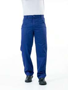 Half-Cos Heavy Denim Operational Work Pants Pockets Professional Construction Uniform - Navy Blue - View 9