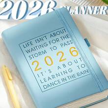 2025 年 1 月至 12 月计划本带英文内页笔记本 A5 PU 皮革封面学校日程计划本每周和每月日记本组织者学习办公用品文具 - 彩色 - 查看 13