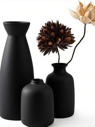 Piece/Black Vase Set 3/1 ative Small Vases, Moderne Bohemian Rural Home ation Creative St Table, Bookshelf, Entrance Vintage Mor Craft Display On TV Cabinet, Zachte ation, Beige Vases Bloemen s, Birthday, Graduation. view 2