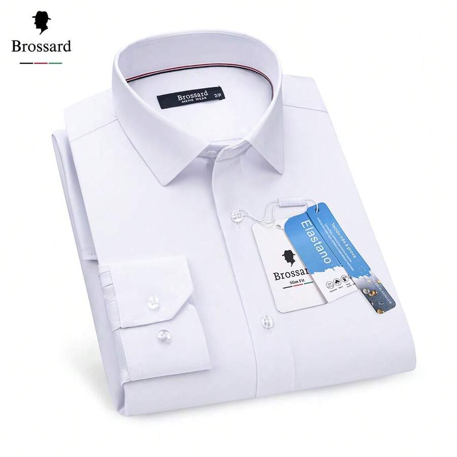Camisa Social Masculina de Fibra de Bambu | 3 Proteções: Impermeável, Antigordura e Antimancha | Corte Slim Elegante e Tecido de Alta Qualidade | Macia e Respirável | Produto Importado