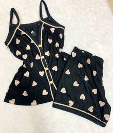 Set Of 2 Women's Pajamas With American Baby Doll Straps And Buttons That Open For Breastfeeding, Blogger Summer - Bụi hồng - Xem 3