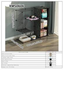 Indoor Cat Cage Home Cat Villa Cat House Rabbit Cage With Partial Storage Layer Small Dog Cage Dog Game Fence Cat Fence - Multicolor - View 19