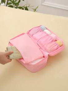Portable Toiletry Travel Bag, Divided Storage Bag Underwear, Convenient And Practical, Can Be Used To Classify Clothes And Personal Items, Travel Storage,Solid Waterproof Underwear & Diapers Luggage Organizer Travel Holiday Giving,Boho Vibes - Xám - Xem 4